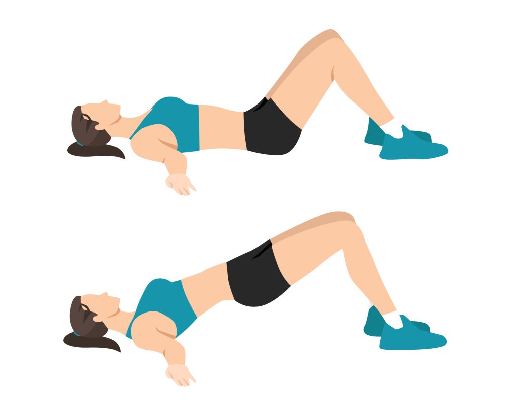 Bridge exercises promote pelvic floor strength