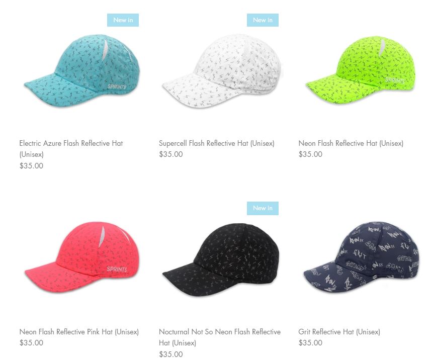 sprints reflective running hat collection