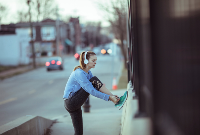 mom on a morning run before her kids wake