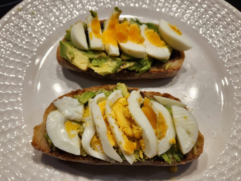 Boiled Eggs on Sour dough for Busy Mom Breakfast Ideas