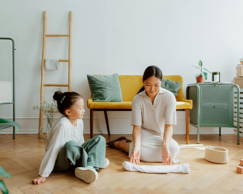 family following a successful stay at home moms schedule