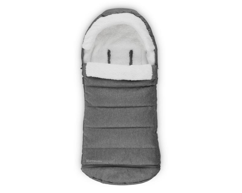 running in the snow with a jogging stroller and footmuff