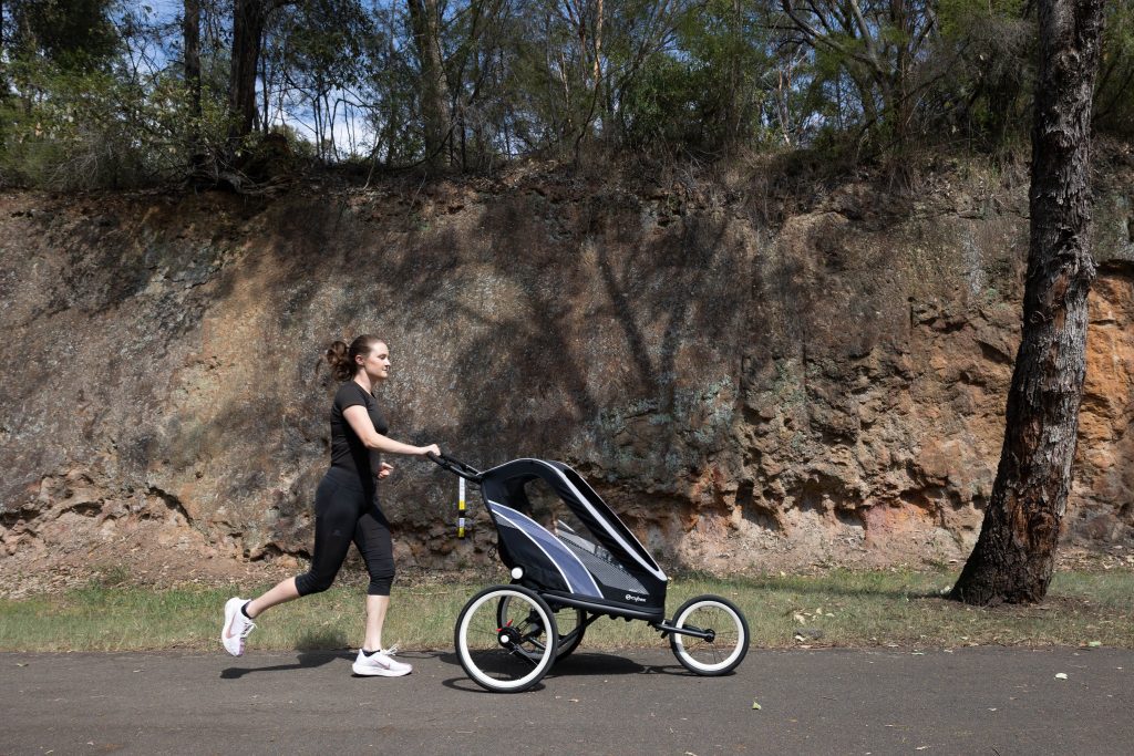 Charli Rohn pushing the Cybex Zeno Stroller