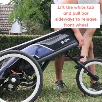 How to remove fixed front wheel on stroller