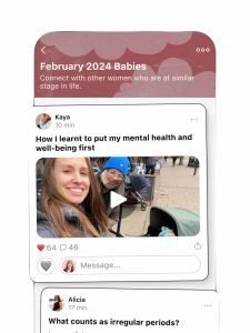 Connect with other mothers navigating their postpartum journey on the Peanut app