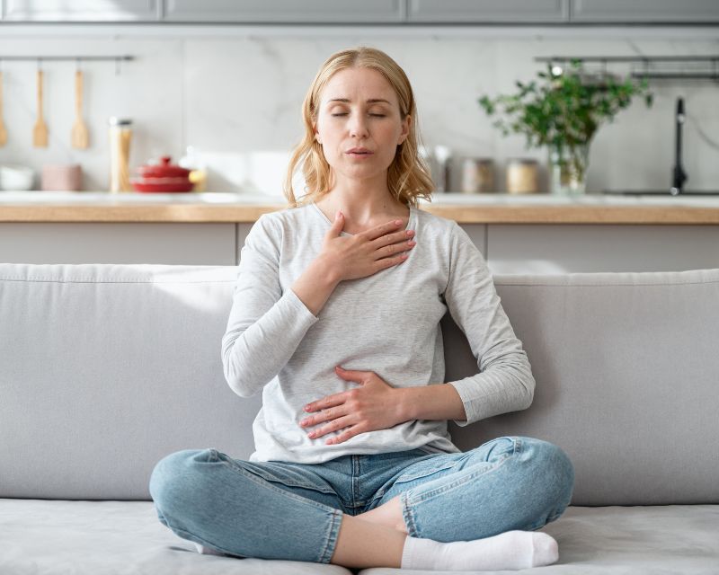 Diaphragmatic breathing as one of the best postpartum pelvic exercises
