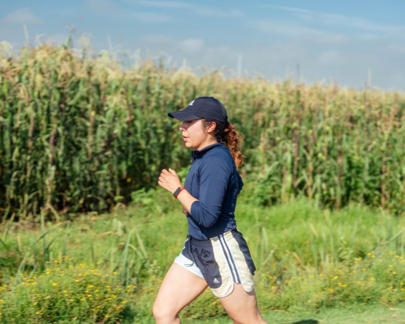 Determined runner following her training plan for her first postpartum race